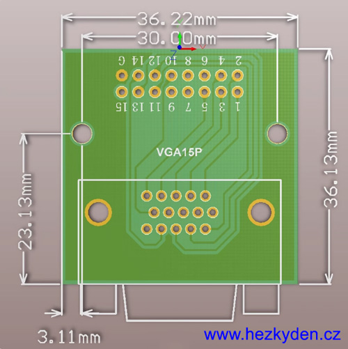 Adapter D-Sub 15 Cannon 15pin VGA - schéma