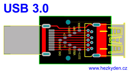 Adapter USB 3.0 typ A testpoint - klišé