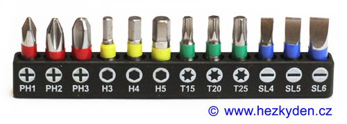 Aku hybridní šroubovák - bity