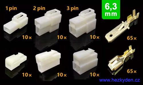 Auto-konektory s fastony sada 3 - detail