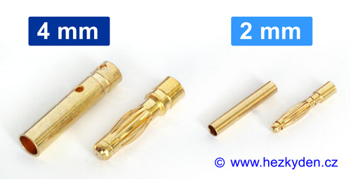 Banánky 2 mm a 4 mm kontakty