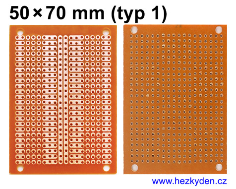 Bastldesky - jednostranné univerzální plošné spoje vrtané - 50x70mm (1)