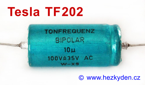 Bipolární elektrolytické kondenzátory TESLA TF202