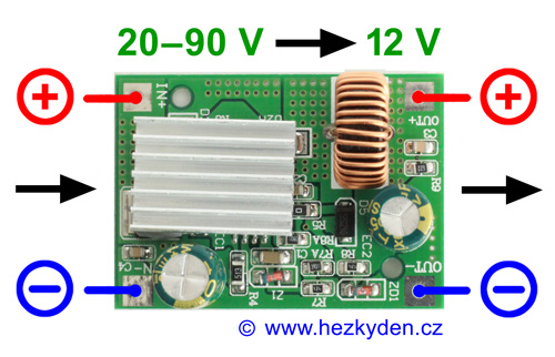 DC-DC měnič HV9012 - schéma zapojení