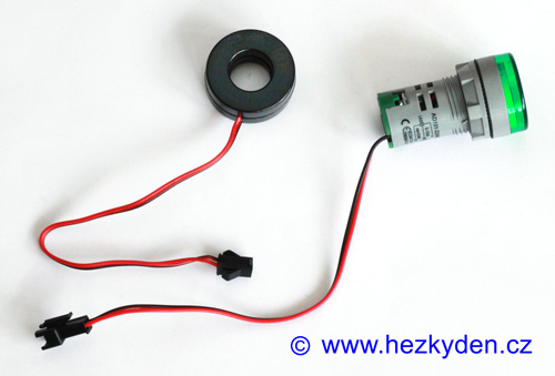 Digitální ampérmetr LED kontrolka MAXI 100 A AC se snímací cívkou