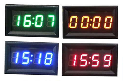 Panelové digitální hodiny LED 4 místa - barvy