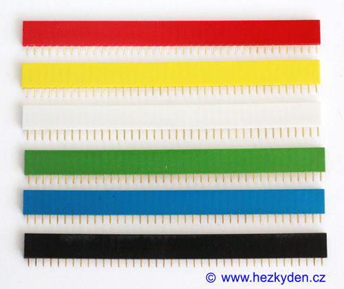 Dutinkové lišty 1x40 pin barevné