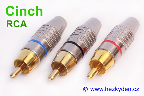 Konektor Cinch/RCA na kabel zlacený - barvy Konektor Cinch/RCA na kabel zlacený - barvy