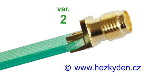 Konektor SMA nasunutý ze strany na DPS - varianta 2