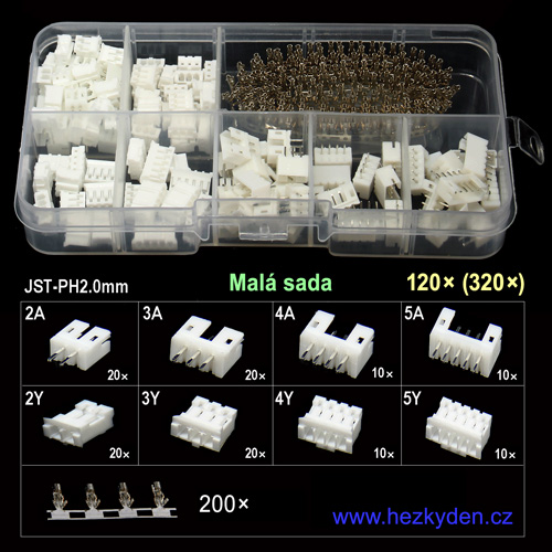 JST PH2.0 - malá sada 1 - 120 ks (320 ks)