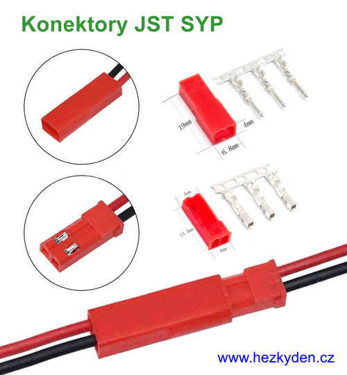 Konektory JST SYP - detail