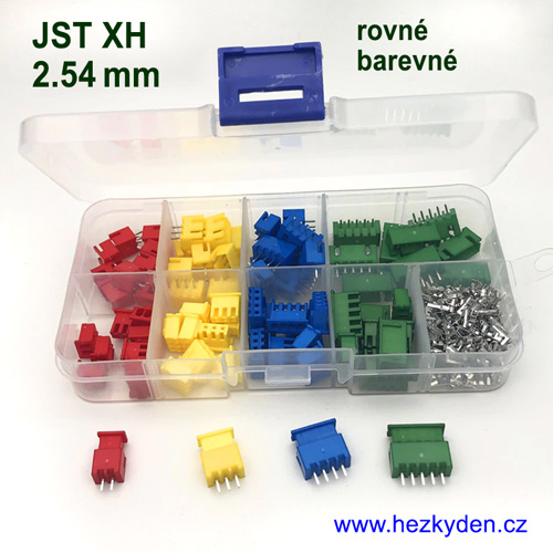 Konektory JST XH2.54mm - sada malá - rovné piny - barevné