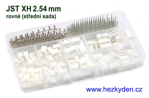 Konektory JST XH2.54mm - sada střední - rovné piny