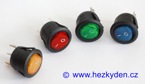 Kulaté kolébkové vypínače s kontrolkou