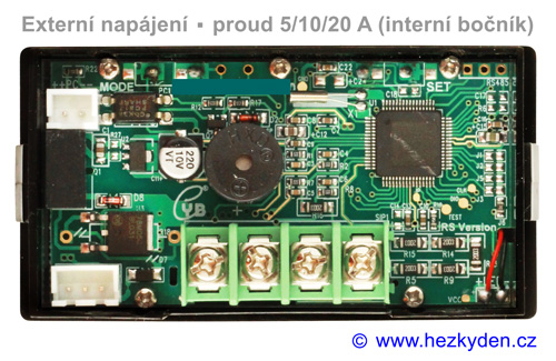 Síťový wattmetr LCD - 230 V - 5/10/20 A - napájení externí