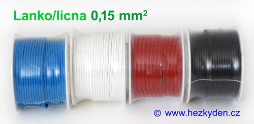 Měděná cínovaná licna s barevnou izolací PVC