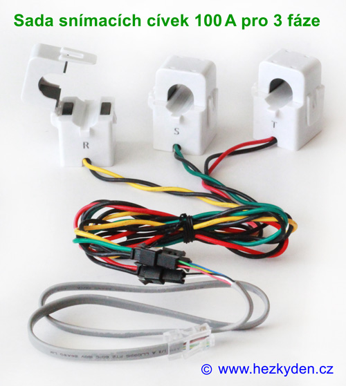 Naklapávací snímací cívky pro 3 fáze sada