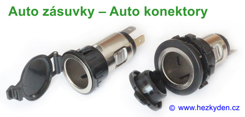 Napájecí autozásuvka do panelu kovová