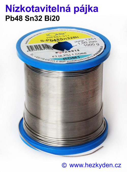 Nízkotavitelná pájka - Pb48Sn32Bi20 - cívka