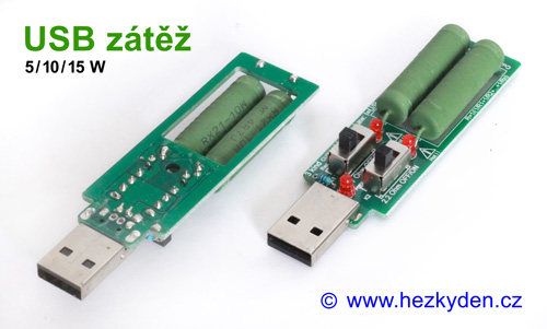 Odporová USB zátěž přepínatelná