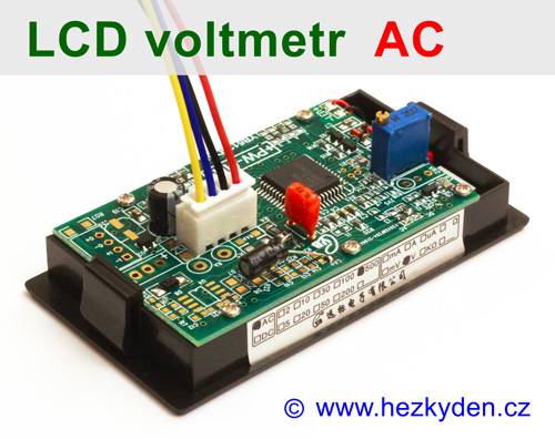 Panelový digitální voltmetr LCD - 300V~ AC - konstrukce