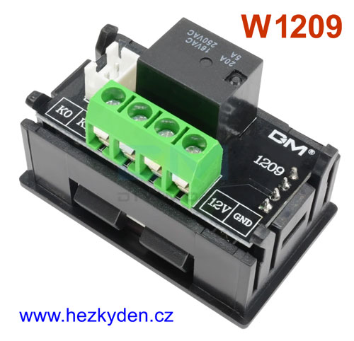 Panelový teploměr/termostat//regulátor teploty W1209 - konstrukce