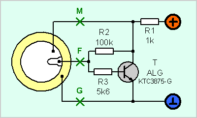 Vnitřní schéma zapojení piezo bzučáku (generátoru)
