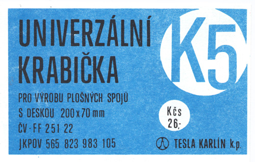 Plastová krabička K5 - štítek