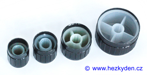 Přístrojový knoflík 6mm černé eloxování