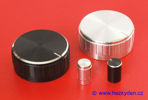 Přístrojový knoflík 6mm černé a stříbrné eloxování