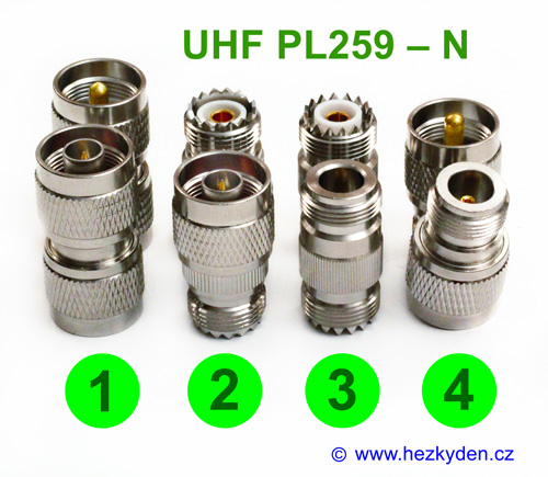 Redukce adapter UHF PL259 - N konektory