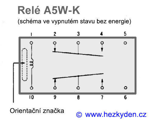 Relé Takamisawa A5W-K - schéma