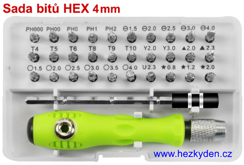Sada mini bitů HEX 4 mm