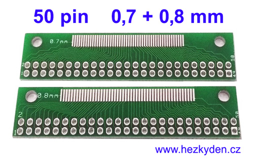 SMD adapter FFC/FPC 50 pin 0,7 + 0,8 mm