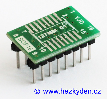 SMD adapter SOP16 do DIL16 jumpery