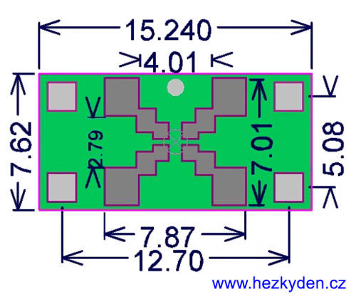 SMT adapter RLC - rozměry