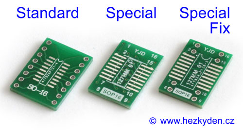 Porovnání SMD adaptérů SO-16