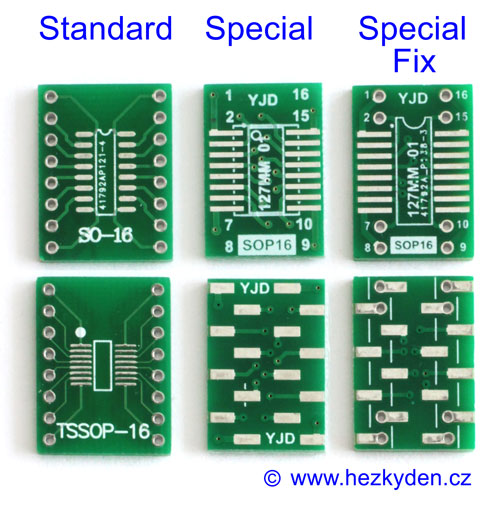 Detail SMD adaptérů SO-16