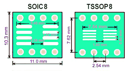SMT adapter SO8 SOIC8 TSSOP8