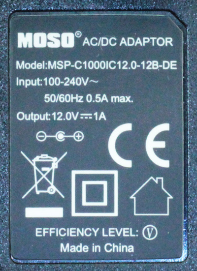 Spínaný zdroj adapter 12V 1A - štítek - varianta 5