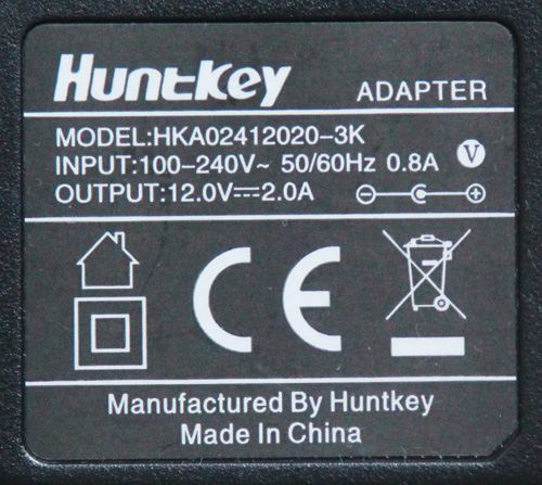 Spínaný zdroj adapter 12V 2A 2000 mA - štítek Huntkey