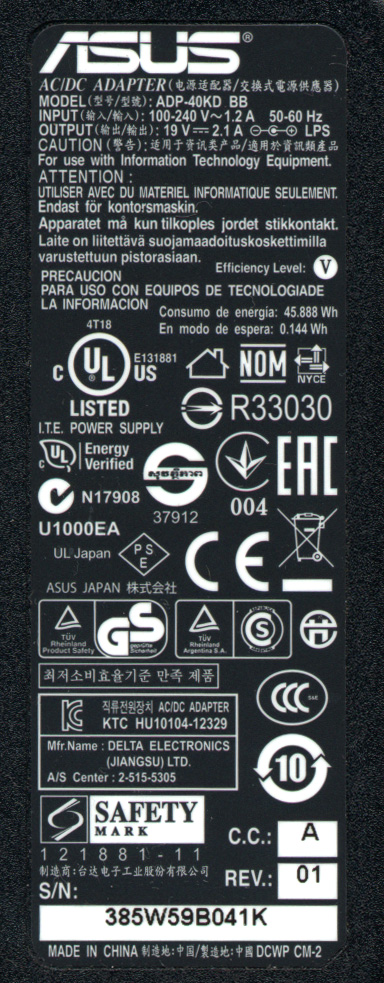 Spínaný zdroj adapter 19V 2.1A – popis