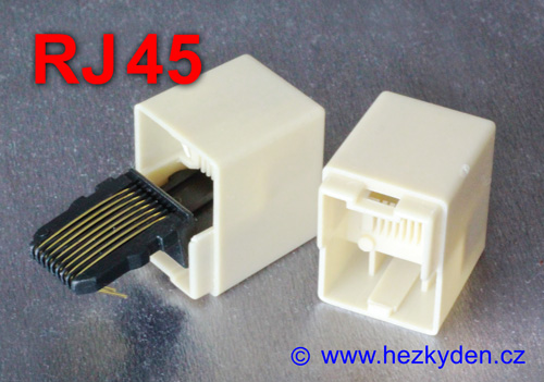 Spojka RJ45 Ethernet - zapojení