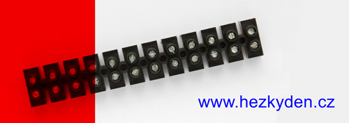 Lámací svorkovnice 12 pólů 6 mm2 - shora