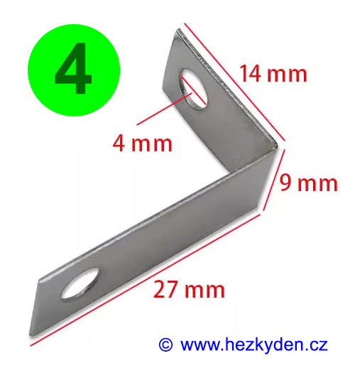 Tenký úhelníček 4mm - rozměry - typ 4