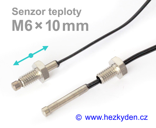 Senzor teploty - stonek M6×10mm nerez