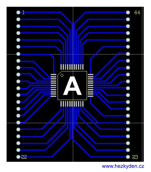 Test socket TQFP44 - typ A