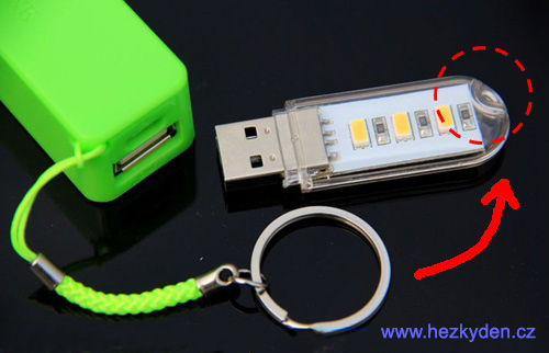 USB LED lampička - ucho