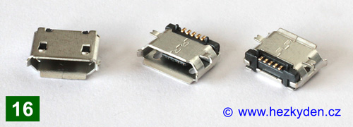 USB micro B - typ 16