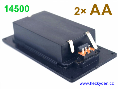 Vestavné pouzdro na tužkové baterie AA 14500 s vypínačem